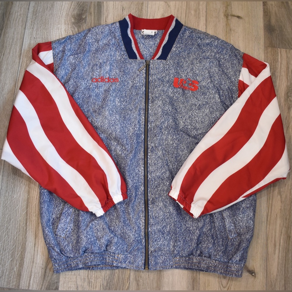1994 Vintage FIFA World Cup USMNT Adidas Men’s XL Denim Windbreaker Jacket USA